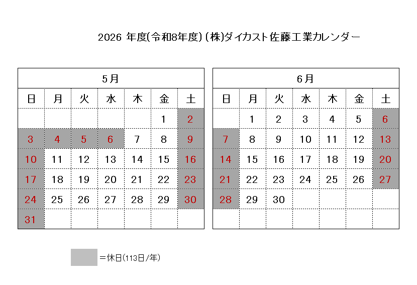 お知らせ | 自硬性砂型鋳造によるアルミ鋳物メーカー 株式会社
