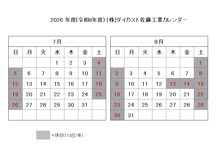 お知らせ | 自硬性砂型鋳造によるアルミ鋳物メーカー 株式会社