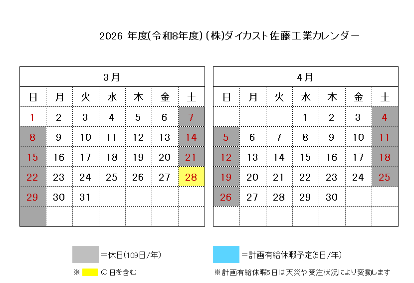 お知らせ | 自硬性砂型鋳造によるアルミ鋳物メーカー 株式会社