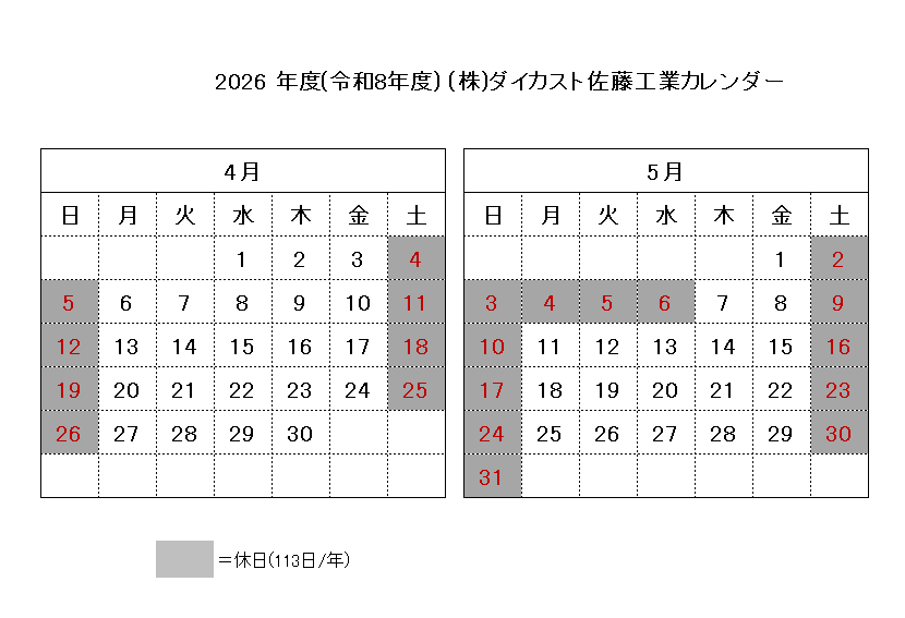 お知らせ | 自硬性砂型鋳造によるアルミ鋳物メーカー 株式会社