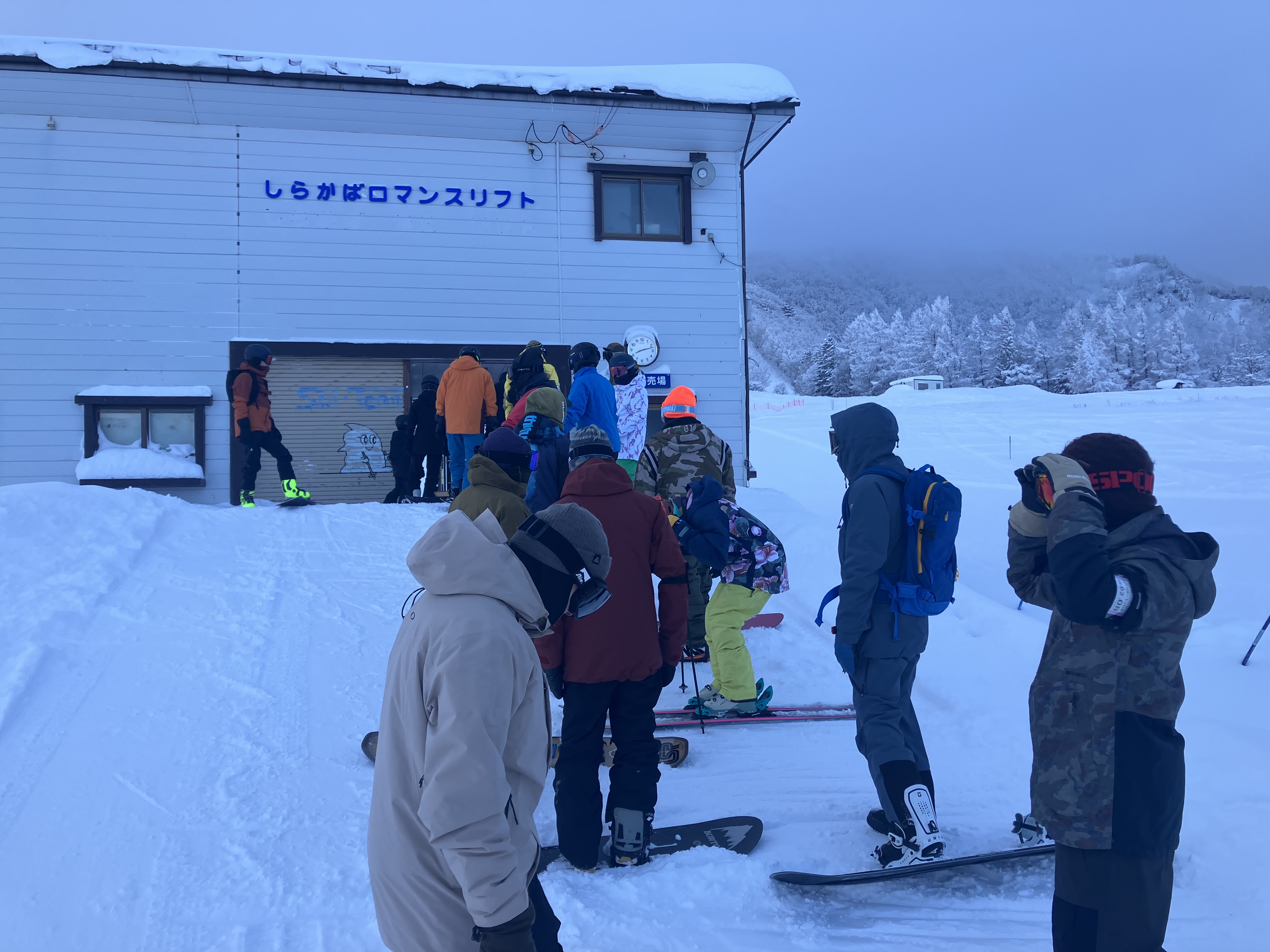 9-天元台スキー場　8時10分リフトスタート待ち♪