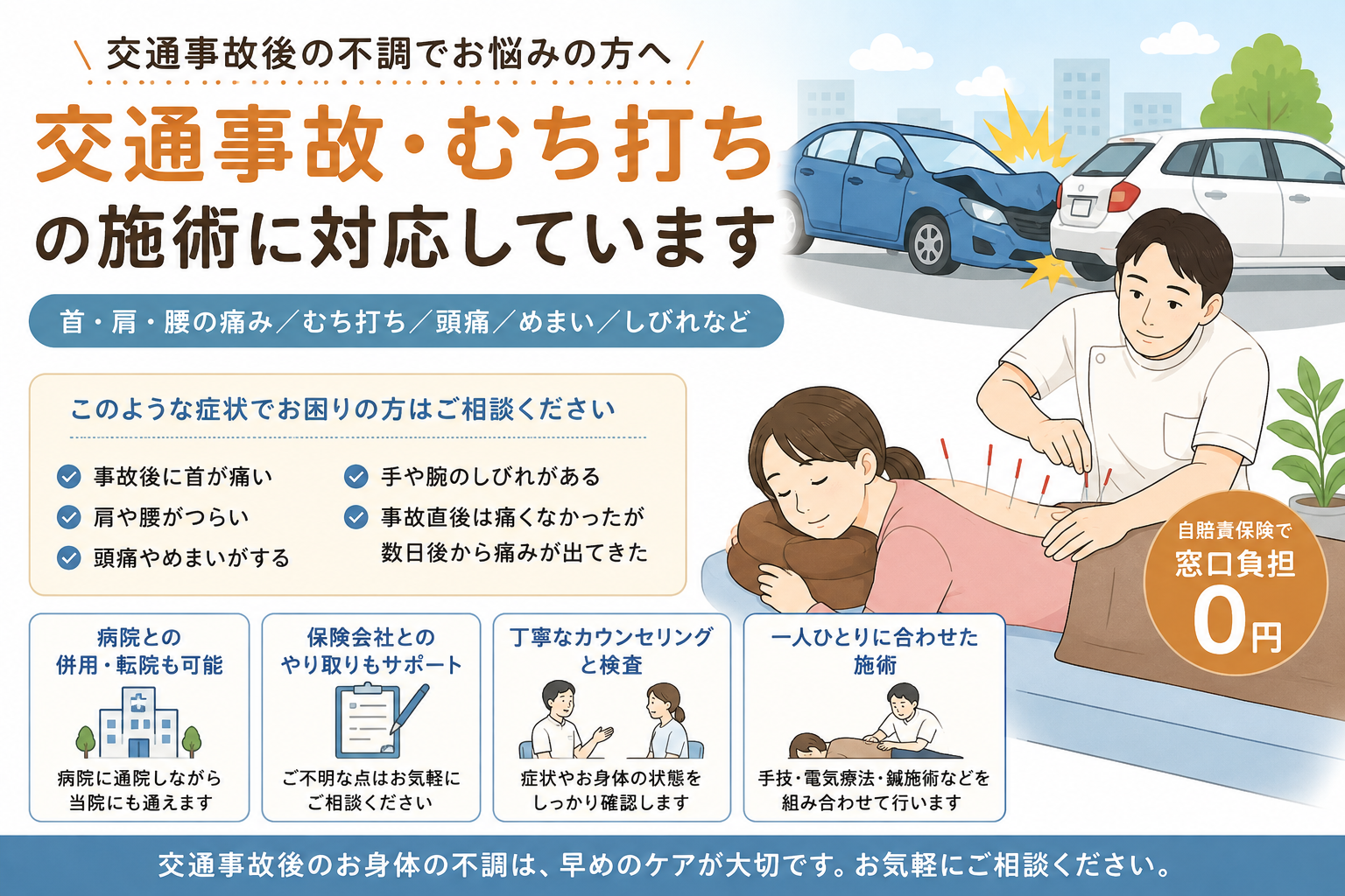 0-交通事故でむち打ちなどにあったときの施術について