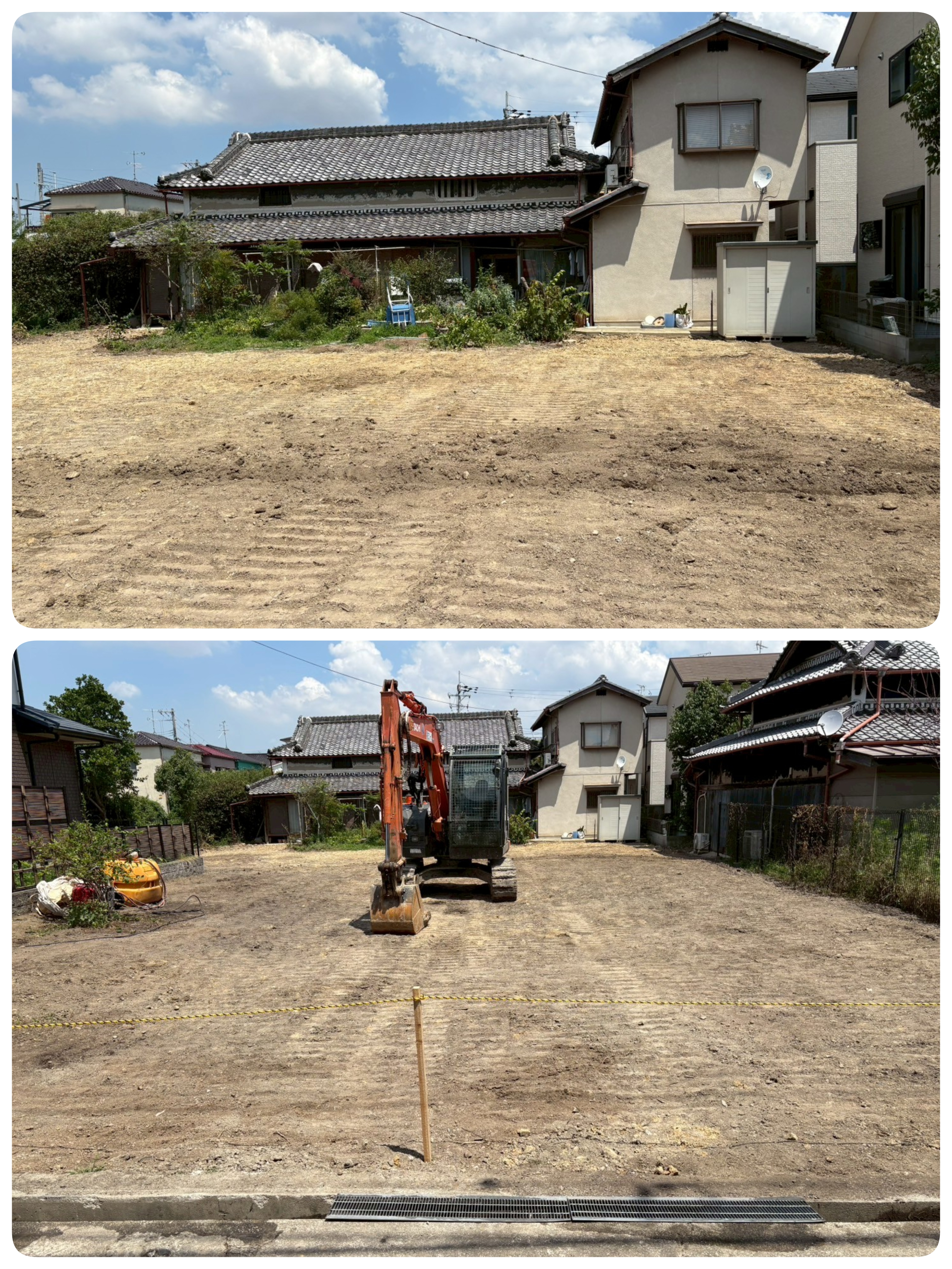 11-堺市　木造納屋、温室解体工事　植栽撤去