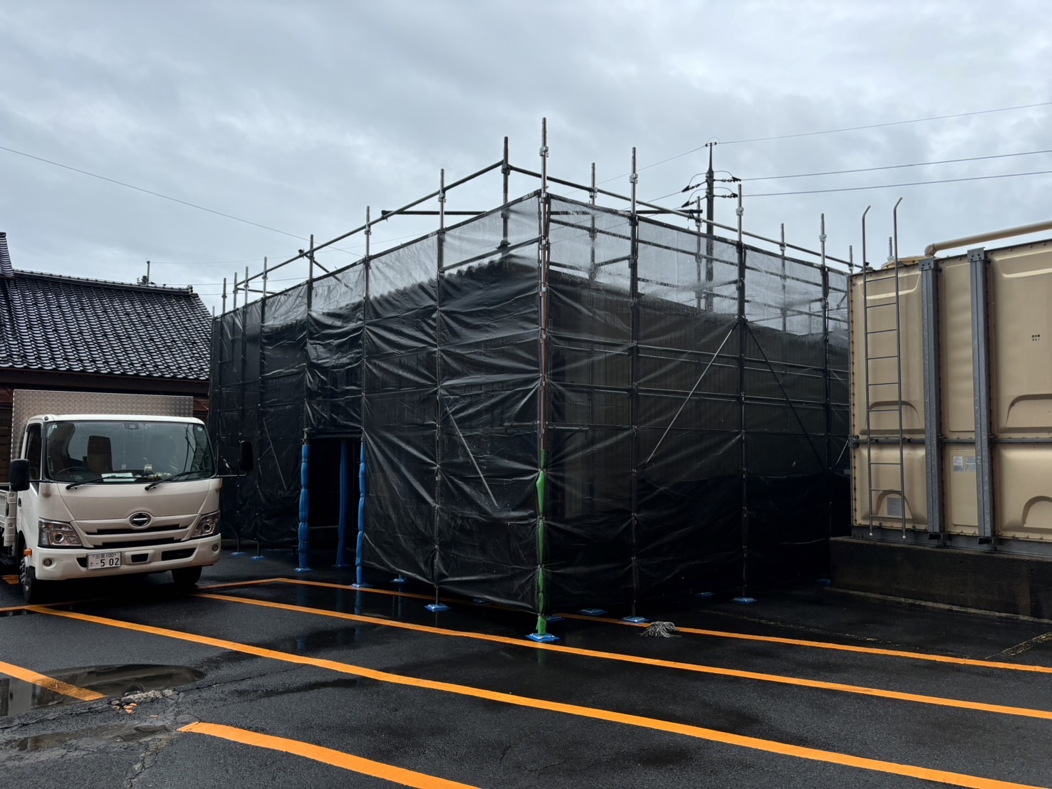 車庫改修用足場