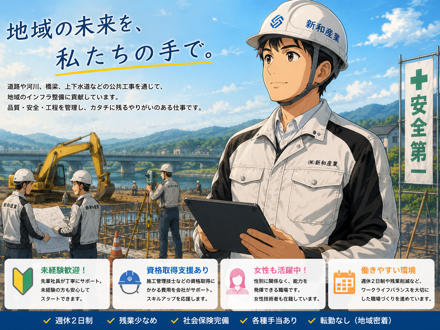 0-公共土木施工管理｜働きやすさが自慢！