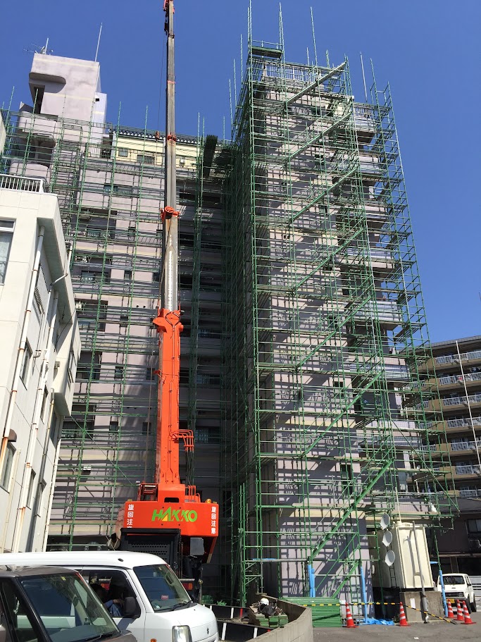 3-楔緊結式二側本足場　仮設工事