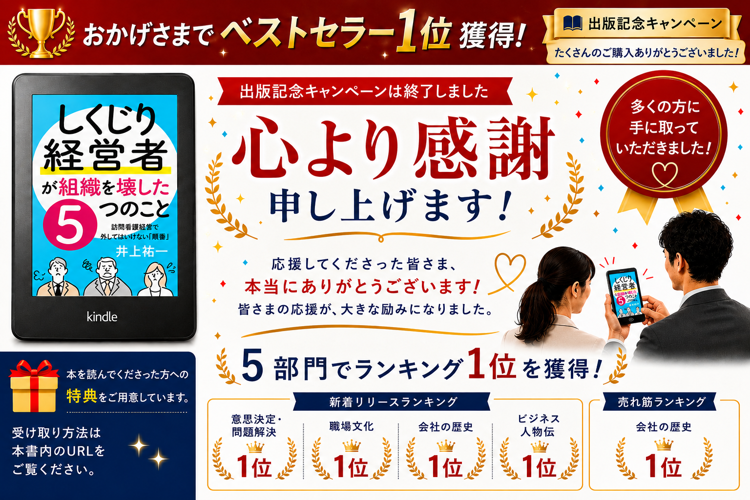 6-Kindle書籍が5部門でランキング1位を獲得しました