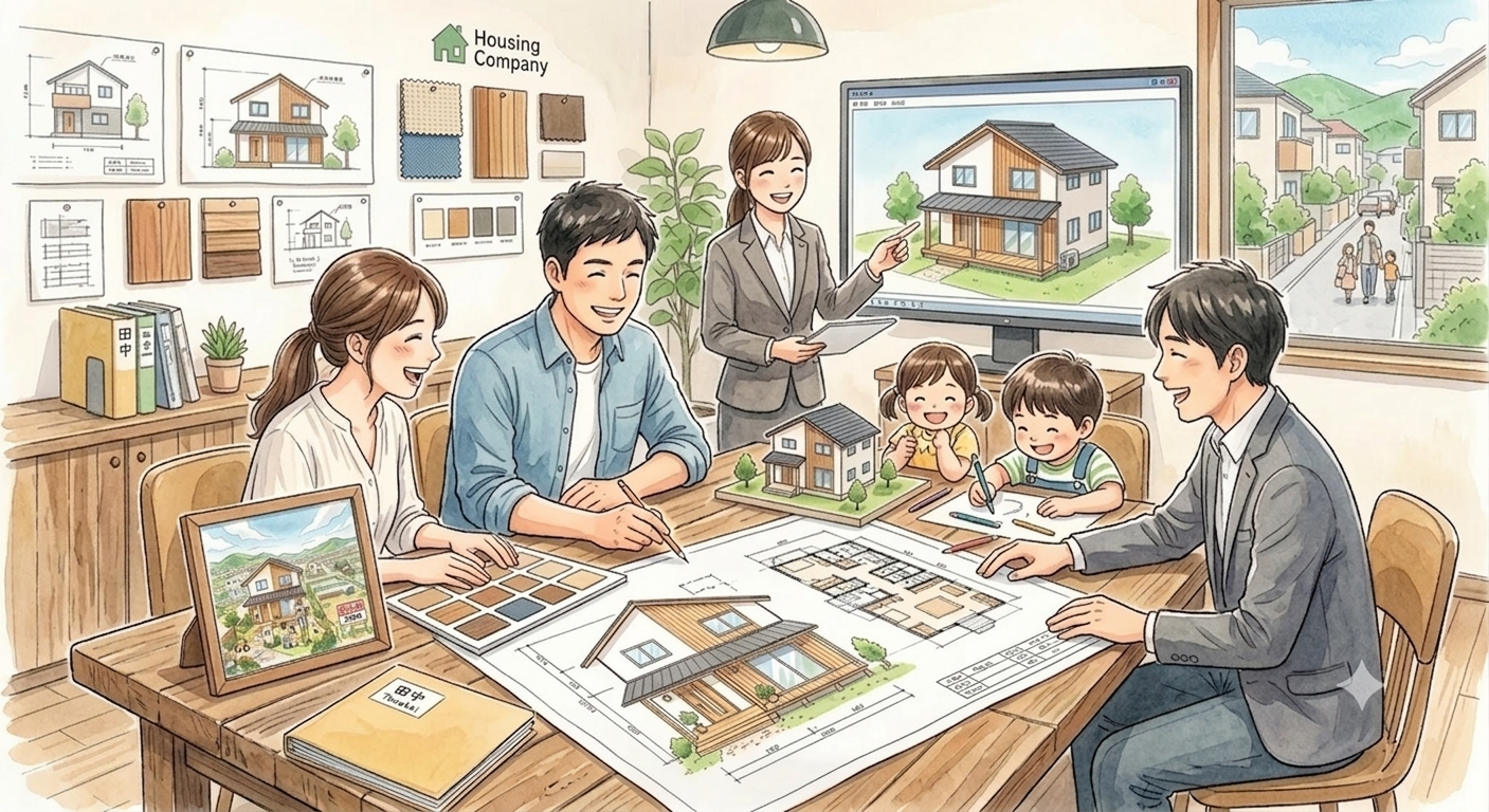 3-土地選びからマイホーム完成までの流れ（Flow）