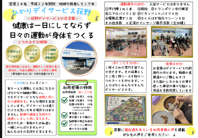 1-ひかりデイサービス荻野　パンフレット
