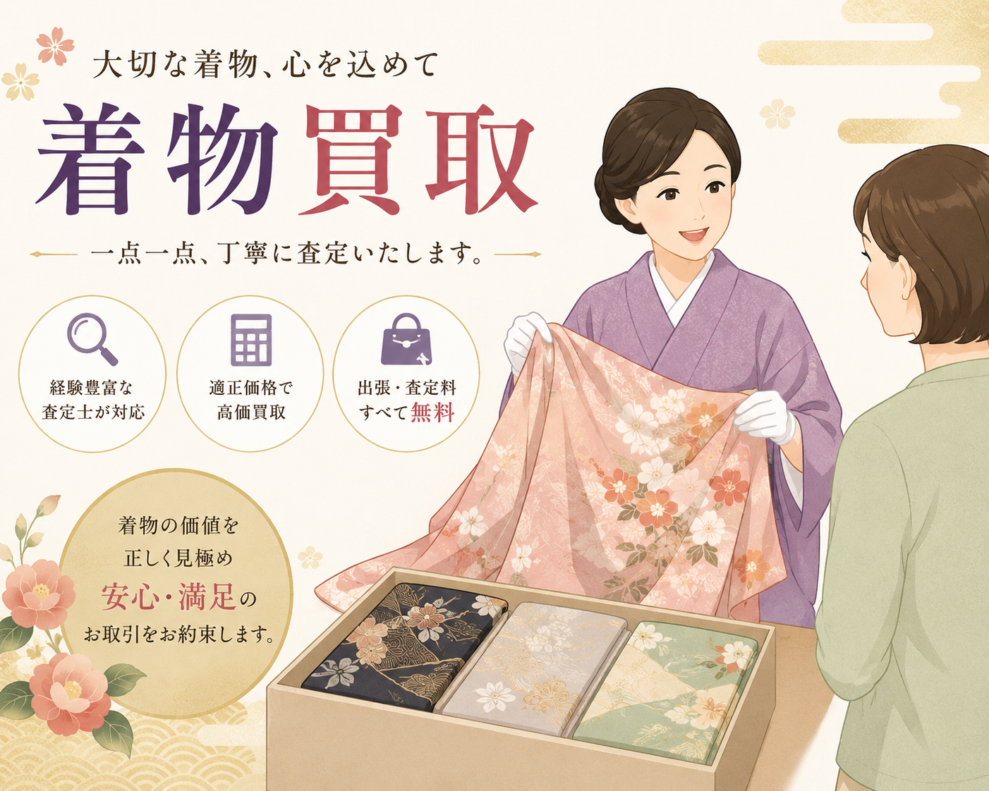 5-着物・帯・和装小物を高価買取。