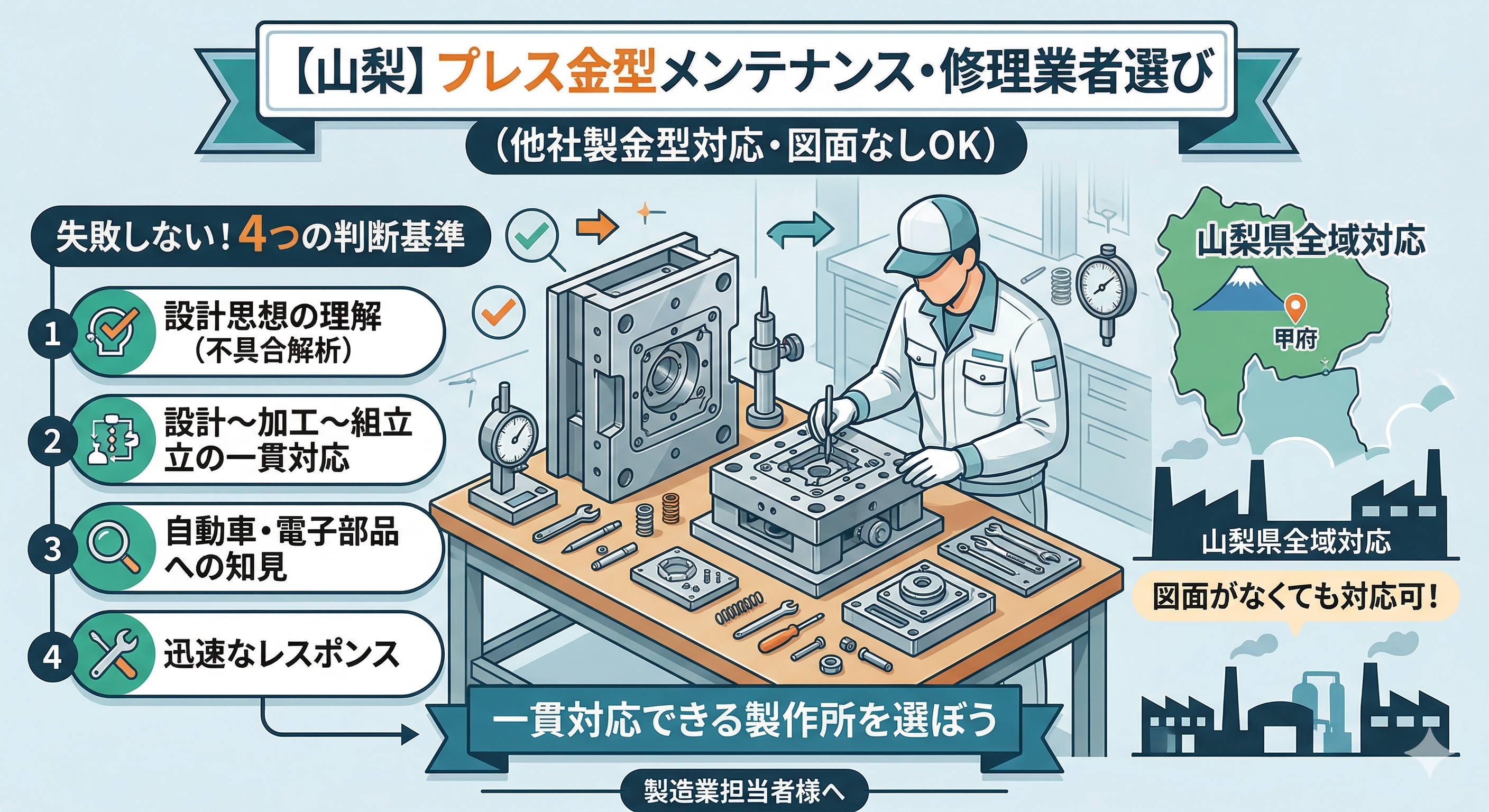 3-山梨でプレス金型のメンテナンス承ります
