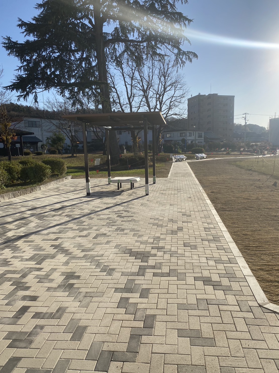 2-公園内のインターロッキング舗装工事